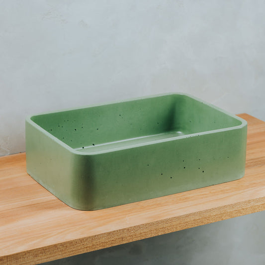 'Ollie' Concrete Basin, Rectangle With Soft Corners